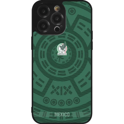Coque iPhone 14 Pro Max - Silicone rigide noir Maillot de football Mexique 2026 personnalisable