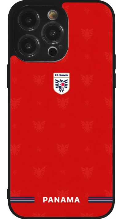 Coque iPhone 14 Pro Max - Silicone rigide noir Maillot de football Panama 2026 personnalisable