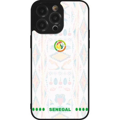 Coque iPhone 14 Pro Max - Silicone rigide noir Maillot de football Sénégal 2026 personnalisable