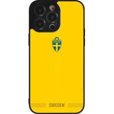 iPhone 14 Pro Max Case Hülle - Silikon schwarz Schweden 2026 personalisierbares Fussballtrikot