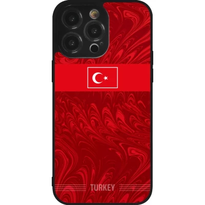 Coque iPhone 14 Pro Max - Silicone rigide noir Maillot de football Turquie 2026 personnalisable