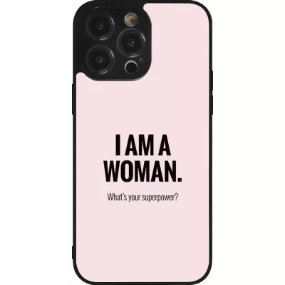Coque iPhone 14 Pro Max - Silicone rigide noir I am a woman