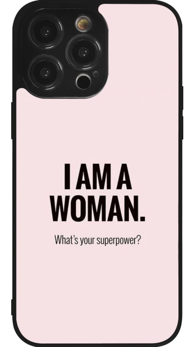 iPhone 14 Pro Max Case Hülle - Silikon schwarz I am a woman