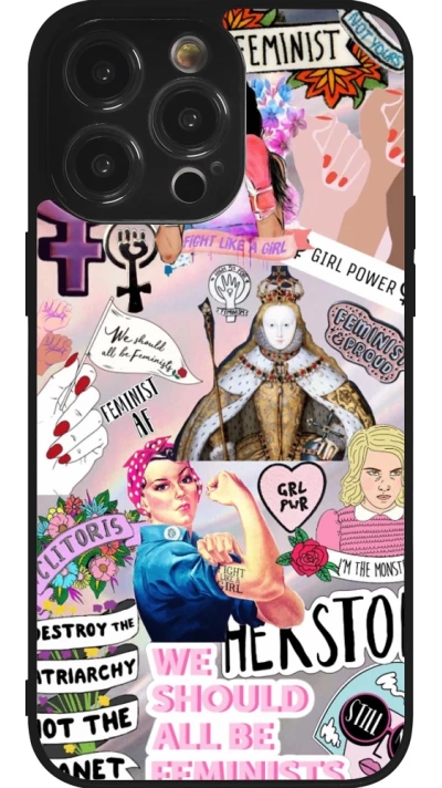 iPhone 14 Pro Max Case Hülle - Silikon schwarz Girl Power Collage