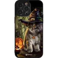 iPhone 14 Pro Max Case Hülle - Silikon schwarz Halloween 21 Witch cat