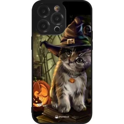 iPhone 14 Pro Max Case Hülle - Silikon schwarz Halloween 21 Witch cat