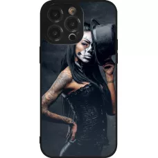 iPhone 14 Pro Max Case Hülle - Silikon schwarz Halloween 22 Tattooed Girl