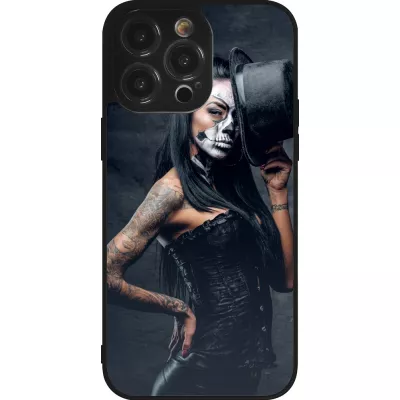 iPhone 14 Pro Max Case Hülle - Silikon schwarz Halloween 22 Tattooed Girl