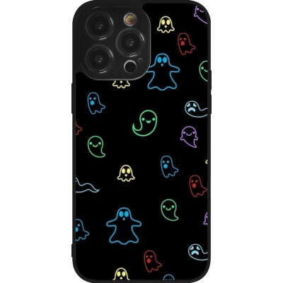 iPhone 14 Pro Max Case Hülle - Silikon schwarz Halloween 2024 colorful ghosts