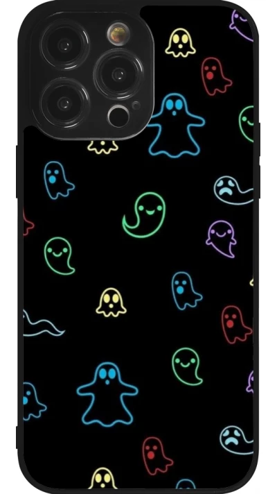 iPhone 14 Pro Max Case Hülle - Silikon schwarz Halloween 2024 colorful ghosts