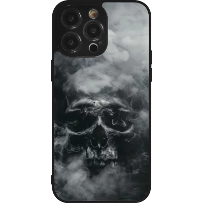 iPhone 14 Pro Max Case Hülle - Silikon schwarz Halloween 2024 smoky skull