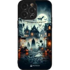 iPhone 14 Pro Max Case Hülle - Silikon schwarz Halloween Spukstadt