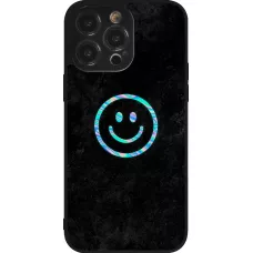 iPhone 14 Pro Max Case Hülle - Silikon schwarz Happy smiley irisirt