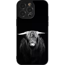 Coque iPhone 14 Pro Max - Silicone rigide noir Highland calf black