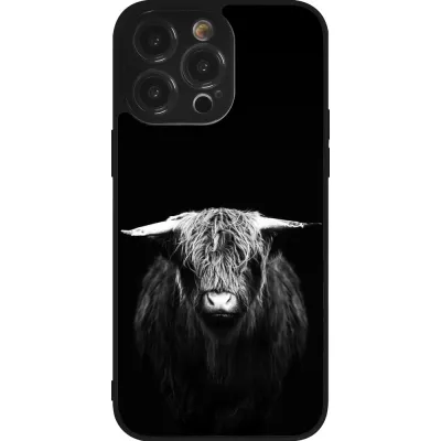 Coque iPhone 14 Pro Max - Silicone rigide noir Highland calf black