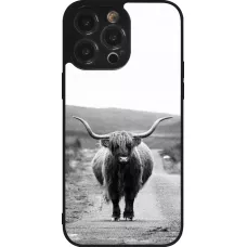 iPhone 14 Pro Max Case Hülle - Silikon schwarz Highland cattle