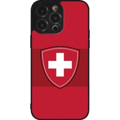 iPhone 14 Pro Max Case Hülle - Silikon schwarz Hockey World Championship Ecusson Suisse