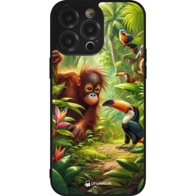 iPhone 14 Pro Max Case Hülle - Silikon schwarz Tropischer Dschungel Tayrona