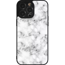 iPhone 14 Pro Max Case Hülle - Silikon schwarz Marble 01