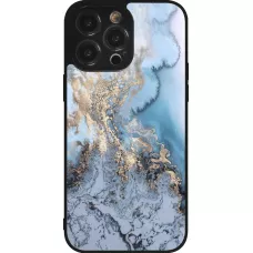 iPhone 14 Pro Max Case Hülle - Silikon schwarz Marble 04