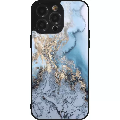 iPhone 14 Pro Max Case Hülle - Silikon schwarz Marble 04