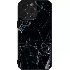 iPhone 14 Pro Max Case Hülle - Silikon schwarz Marble Black 01