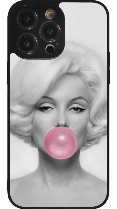 iPhone 14 Pro Max Case Hülle - Silikon schwarz Marilyn Bubble