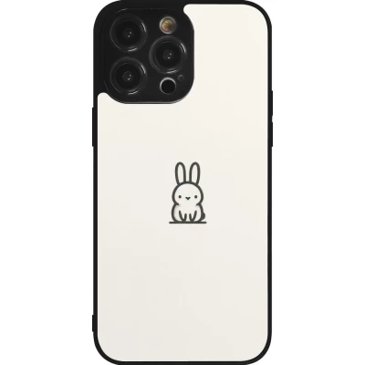 Coque iPhone 14 Pro Max - Silicone rigide noir Minimal bunny cutie
