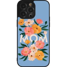 Coque iPhone 14 Pro Max - Silicone rigide noir Mom 2026 Flowers