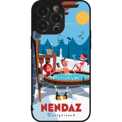 iPhone 14 Pro Max Case Hülle - Silikon schwarz Nendaz Mountain Jacuzzi