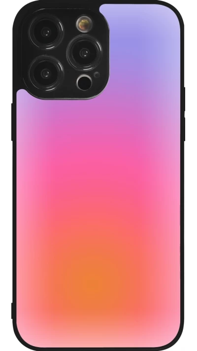 Coque iPhone 14 Pro Max - Silicone rigide noir Orange Pink Blue Gradient