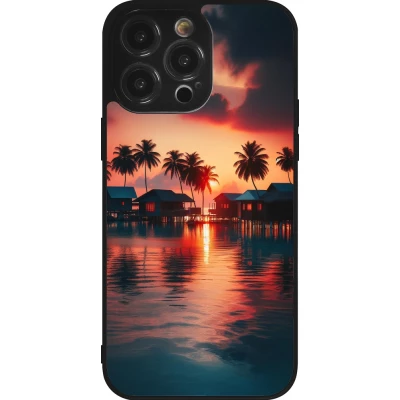 iPhone 14 Pro Max Case Hülle - Silikon schwarz Paradies Malediven