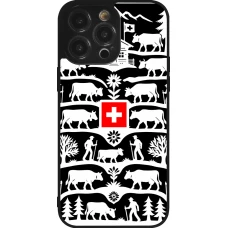 Coque iPhone 14 Pro Max - Silicone rigide noir Poya Suisse 3 noir
