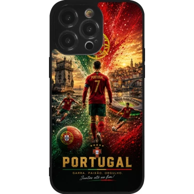 iPhone 14 Pro Max Case Hülle - Silikon schwarz Fussball Portugal splash 2026