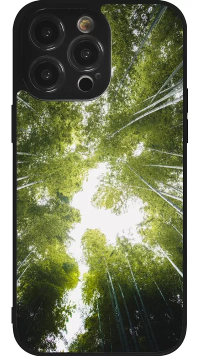 Coque iPhone 14 Pro Max - Silicone rigide noir Spring 23 forest blue sky