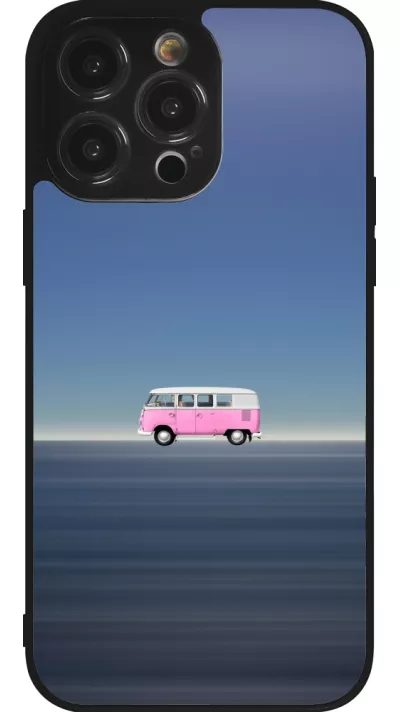 Coque iPhone 14 Pro Max - Silicone rigide noir Spring 23 pink bus
