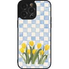 iPhone 14 Pro Max Case Hülle - Silikon schwarz Blue vichy tulips Spring 2026
