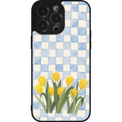 iPhone 14 Pro Max Case Hülle - Silikon schwarz Blue vichy tulips Spring 2026
