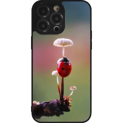 iPhone 14 Pro Max Case Hülle - Silikon schwarz Ladybird on a mushroom Spring 2026