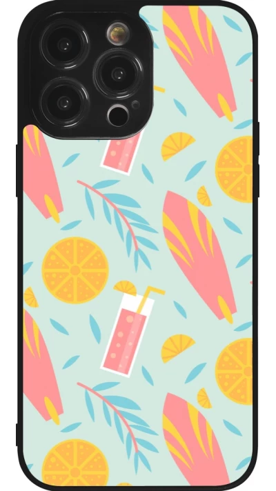 Coque iPhone 14 Pro Max - Silicone rigide noir Summer 2025 Pattern citron