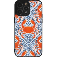 Coque iPhone 14 Pro Max - Silicone rigide noir Crabs and pearls Summer 2026