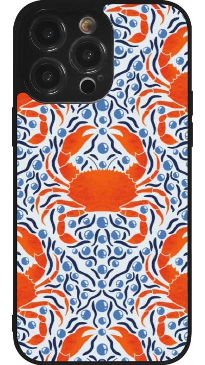Coque iPhone 14 Pro Max - Silicone rigide noir Crabs and pearls Summer 2026