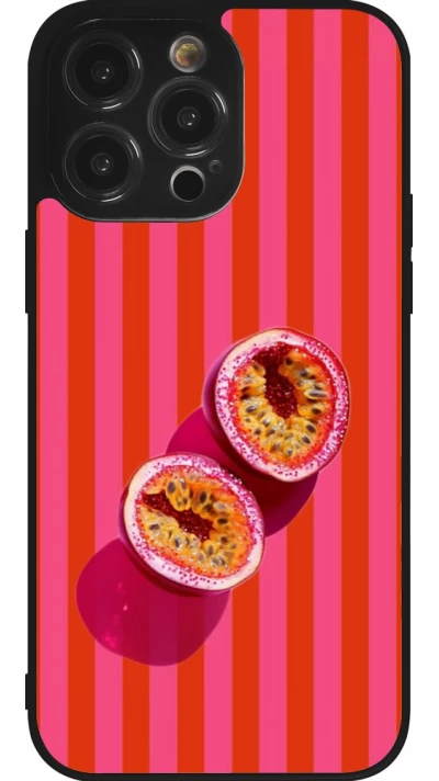 Coque iPhone 14 Pro Max - Silicone rigide noir Passion fruit Summer 2026
