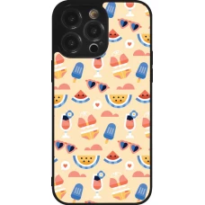 Coque iPhone 14 Pro Max - Silicone rigide noir Pattern Summer 2026
