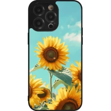 Coque iPhone 14 Pro Max - Silicone rigide noir Sunflowers Summer 2026