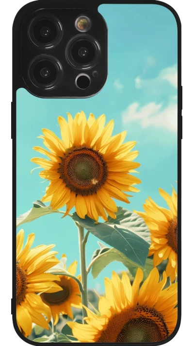 Coque iPhone 14 Pro Max - Silicone rigide noir Sunflowers Summer 2026