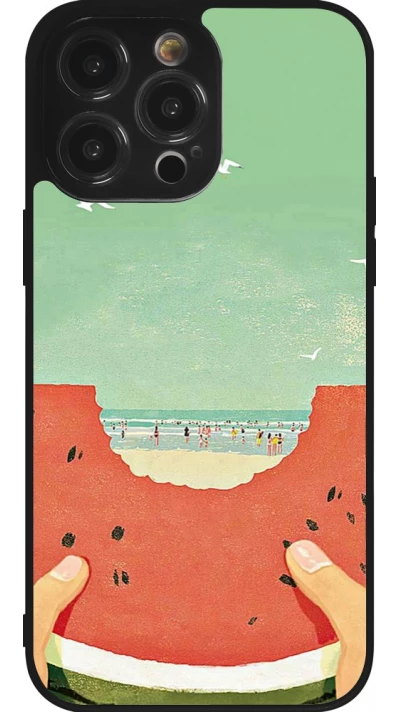 Coque iPhone 14 Pro Max - Silicone rigide noir Views through a watermelon Summer 2026