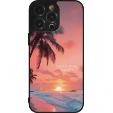 Coque iPhone 14 Pro Max - Silicone rigide noir Watch more sunsets Summer 2026
