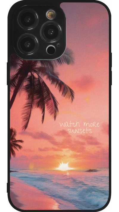 Coque iPhone 14 Pro Max - Silicone rigide noir Watch more sunsets Summer 2026