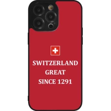 Coque iPhone 14 Pro Max - Silicone rigide noir Switzerland Great Since 1291